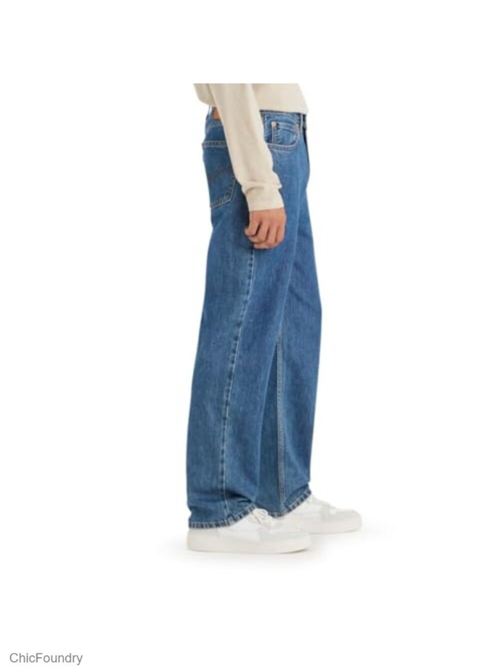 Mens 565 Loose Straight Jeans - Mid Rise, 100% Cotton, Non-Stretch - Picture 2 of 4
